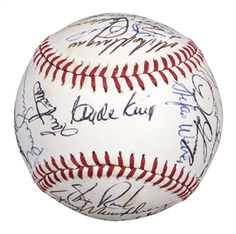 1982 New York Yankees Team Signed OAL MacPhail Baseball With 32 Signatures Including Berra, Gossage, and Winfield (PSA/DNA)